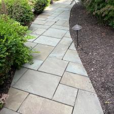 Blue stone walkway cleaning