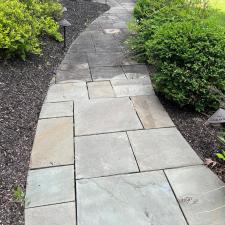 Blue stone walkway cleaning